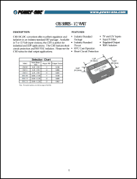 CRS1205 datasheet: 1/2 Watt, input voltage range:10.90-13.2V, output voltage 5V (0.1A) DC-DC converter CRS1205