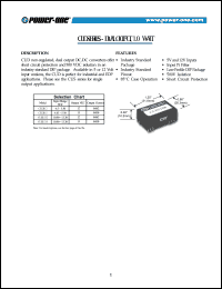 CUD515 datasheet: 1 Watt, input voltage range:4.65-5.5V, output voltage +/-15V (+/-0.05A) DC-DC converter CUD515