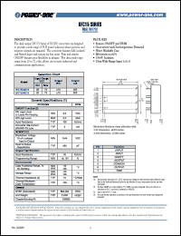 DFC15U48D15 datasheet: Input voltage range:20-72V, output voltage +/-15V (500mA) single output DFC15U48D15