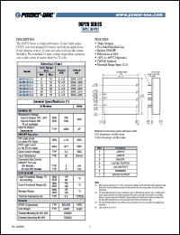 DGP20E12T5/12 datasheet: Input voltage range:9-18V, output voltage 5,+/-12V (2500,+/-310mA) triple output DGP20E12T5/12