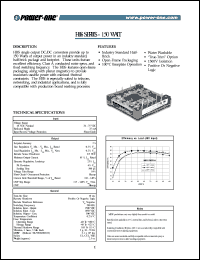 HBS150YH-A datasheet: 150 Watt, input voltage range:18-36V, output voltage 12V (10.5A) DC/DC converter HBS150YH-A