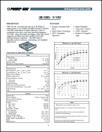 HBS050YJ-A datasheet: 50 Watt, input voltage range:18-36V, output voltage 15V (3.5A) DC/DC converter HBS050YJ-A