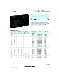 12H1301-2R datasheet: 50 Watt, input voltage range:8-15V, output voltage 12V (4A) DC/DC converter 12H1301-2R