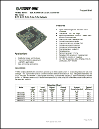 HHS60ZY datasheet: Input voltage range:36-75V, output voltage 3.1V (60A) half-brick DC/DC converter HHS60ZY