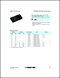 48IML10-15-3C datasheet: 10 Watt, input voltage range:36-75V output voltage 12V (0.7A) DC/DC converter 48IML10-15-3C