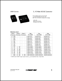 12IMR15-03-7 datasheet: Input voltage range:9-18V output voltage 3.3V (3000mA) DC/DC converter 12IMR15-03-7