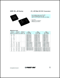 48IMR25-03-2 datasheet: 25 Watt, input voltage range:36-72V output voltage 3.3V (6.5A) DC/DC converter 48IMR25-03-2