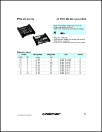 24IMS25-2.5-9G datasheet: 25 Watt, input voltage range:14-36V output voltage 2.5V (6A) DC/DC converter 24IMS25-2.5-9G