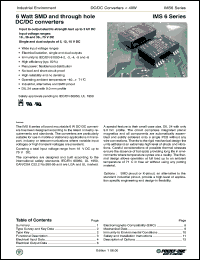 48IMS6-05-9 datasheet: 6 Watt, input voltage range:36-75V output voltage 5V (1000A) DC/DC converter 48IMS6-05-9