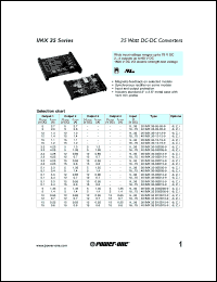 20IMX35-05-05-9 datasheet: 35 Watt, input voltage range:9-36V output voltage 5V (2.7A) DC/DC converter 20IMX35-05-05-9