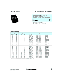 20IMX4-03-9 datasheet: 4 Watt, input voltage range:8.4-36V output voltage 3.3V (900mA) DC/DC converter 20IMX4-03-9