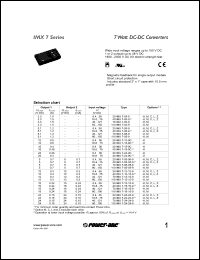 70IMX7-24-24-9 datasheet: 7 Watt, input voltage range:20-121V output voltage 24V (0.15A) DC/DC converter 70IMX7-24-24-9