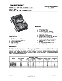 NDS03ZA-M6 datasheet: 10 Watt, input voltage range:36-75V, output voltage 1.5V (3.0A) DC/DC converter NDS03ZA-M6