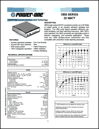 OBS025ZG datasheet: 25 Watt, input voltage range:34-75V, output voltage 5V (5.0A) DC/DC converter OBS025ZG