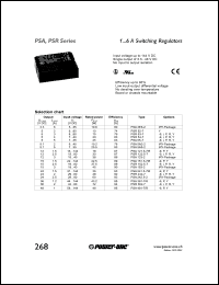PSR54-7 datasheet: 20 Watt, input voltage range:7-40V, output voltage 5V (4A), switching regulator PSR54-7