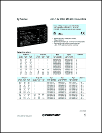 48Q2320-2R datasheet: Input voltage range:38-75V, output voltage 12V (8A), DC-DC converter 48Q2320-2R