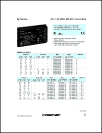 24Q2660-2R datasheet: Input voltage range:16-36V, output voltage 48V (2.2A), DC-DC converter 24Q2660-2R