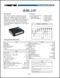 QAS060Z57 datasheet: 50 Watt, input voltage range:36-72V, output voltage 57V (1.1A), DC-DC converter QAS060Z57