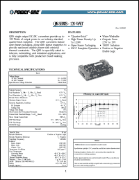 QBS050ZE-A datasheet: 120 Watt, input voltage range:36-75V, output voltage 3.3V (15A), DC-DC converter QBS050ZE-A