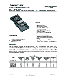 RNS0.6ZH-M6 datasheet: Input voltage range:38-75V, output voltage 12V (0.6A)  DC/DC converter RNS0.6ZH-M6