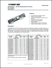 SLD10UYY datasheet: Input voltage range:3-3.6V, output voltage 1.2/1.2V,  10A non-isolated DC/DC converter SLD10UYY