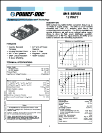 SMS012ZG datasheet: 12 Watt, input voltage range:36-72V, output voltage 5V,(2.4A)  DC/DC converter SMS012ZG