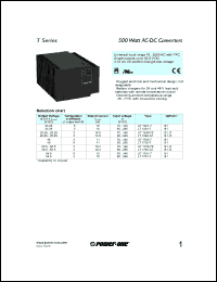 UT1740-7Z datasheet: 500 Watt, input voltage range:70-140V, output voltage 50.5-56.5V,(10.2A) AC/DC converter UT1740-7Z