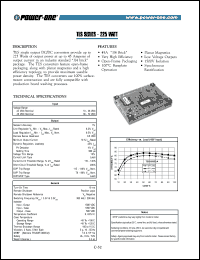 TES150YE-A datasheet: 225 Watt, input voltage range:18-36V, output voltage 3.3V,(45A) DC/DC converter TES150YE-A