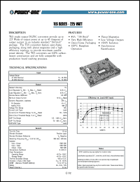 TES150ZE-A datasheet: 225 Watt, input voltage range:36-72V, output voltage 3.3V,(45A) DC/DC converter TES150ZE-A