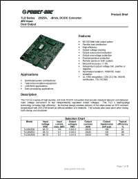 TLD20ZGE datasheet: Input voltage range:36-72V, output voltage 5/3.3V,(20A) DC/DC converter TLD20ZGE