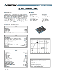 TQD080Z2.0-A datasheet: 100 Watt, input voltage range:36-72V, output voltage 3.3/2V,(15/15A) DC/DC converter TQD080Z2.0-A