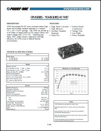 UPM301.8 datasheet: 40 Watt, input voltage range:3-3.6V, output voltage 1.8V,(12A) non-isolated DC/DC converter UPM301.8