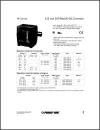 LWR-1601-6 datasheet: 125 Watt, input voltage range:85-264/90-350V, output voltage 24.7V,(5A)  AC/DC converter LWR-1601-6