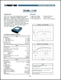 XWS6012 datasheet: 150 Watt, input voltage range:20-60V, output voltage 12V,(15A)  AC/DC converter XWS6012