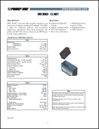 BWS0512 datasheet: 2.5 Watt, input voltage range:9-18V, output voltage 12V,(0.25A)  DC/DC converter BWS0512