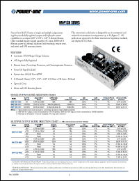 MAP130-1012 datasheet: Input voltage range:115-230V, output voltage 12/15V (12/10A),   power supplier MAP130-1012