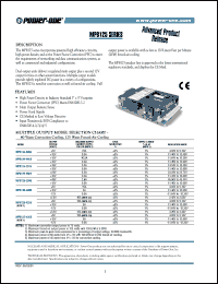 MPB125-2012 datasheet: Output voltage 12/12V (10.5/0.5A) , power factor correction MPB125-2012