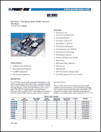 Q2S30ZC-M6 datasheet: Input voltage: 36-75V,  output voltage 2V, 30A quarter brick DC/DC converter Q2S30ZC-M6