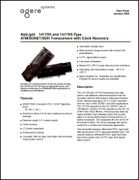 1417G5A datasheet: 2 x 10 Single-mode transceiver for OC-3/STM-1 (155 Mbits/s) with clock recovery 1417G5A