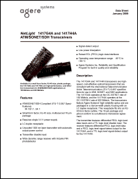 1417G4A datasheet: 2 x 5 Single-mode transceiver for OC-3/STM-1 (155 Mbits/s) with LC connector 1417G4A