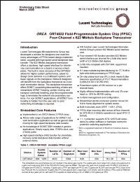 ORT4622BM432I datasheet: ORCA feild-programmable system chip four-channel x 622 Mbits/s backplane transceiver ORT4622BM432I