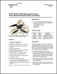 D2526G58 datasheet: Wavelengh-selected direct modulated isolated DFB laser module. FC-PC connector. ITU freq. 195.8 THz. Center wavelength 1531.12 nm. Peak power 2mW. Dispersion performance 1800ps/nm(100km). D2526G58