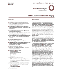 LUCL8560AAU-D datasheet: Low-power SLIC with ringing (dry-bagged) LUCL8560AAU-D