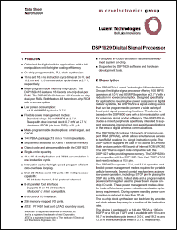 DSP1629 datasheet: Digital signal processor DSP1629