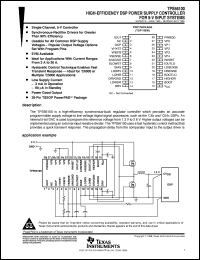 TPS56100PWPR datasheet:  PROGRAMMABLE SYNCHRONOUS-BUCK REGULATOR CONTROLLER TPS56100PWPR