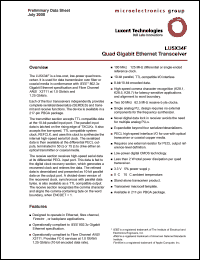 LU5X34F datasheet: Quad gigabit ethernet transceiver. LU5X34F