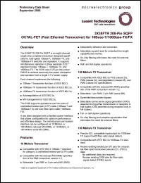 3X38FTR datasheet: Octal-FET (Fast ethernet transceiver) for 10Base-T/100Base-TX/FX 3X38FTR