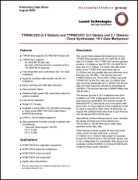 TTRN012G5 datasheet: Clock synthesizer, 16:1 data multiplexer. 2.5 Gbits/s. BiCMOS TTRN012G5