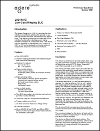 LUCL9214AAJ-DT datasheet: Low-cost ringing SLIC. SLIC gain = 8. Dry bagged. Tape and reel. LUCL9214AAJ-DT
