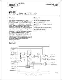 LCK4801 datasheet: Low-voltage HSTL differential clock. LCK4801